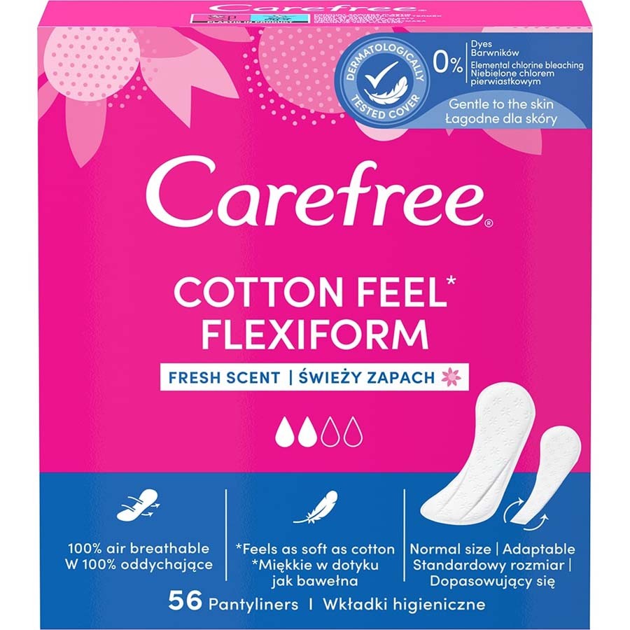 Carefree Cotton Feel Normal Flexiform Svěží Vůně 56 ks Péče 1 kus