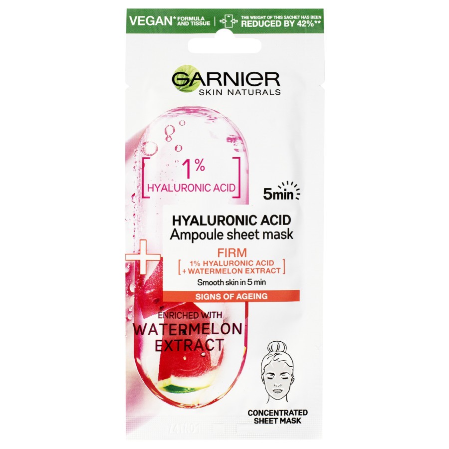 Garnier Ampoule Sheet Mask Watermelon, Hyaluronic Acid