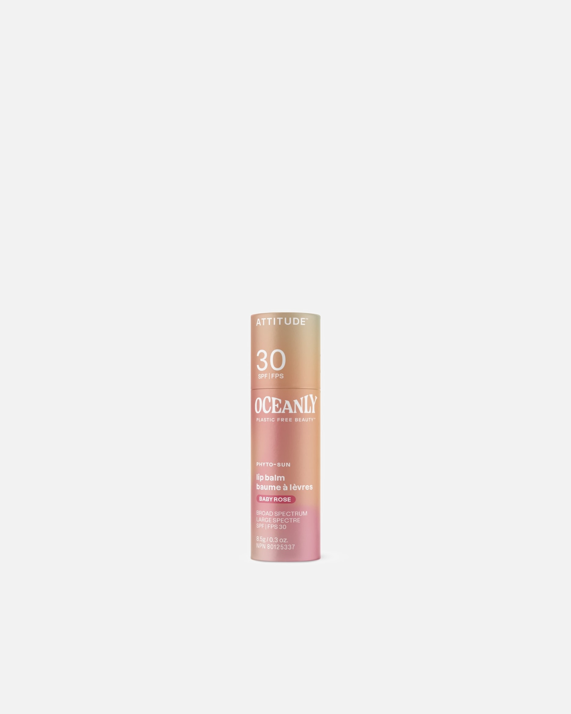 Balzám na rty po UnisexAttitudeOceanlyTónující balzám na rty SPF 30 Baby Rose8.5 g