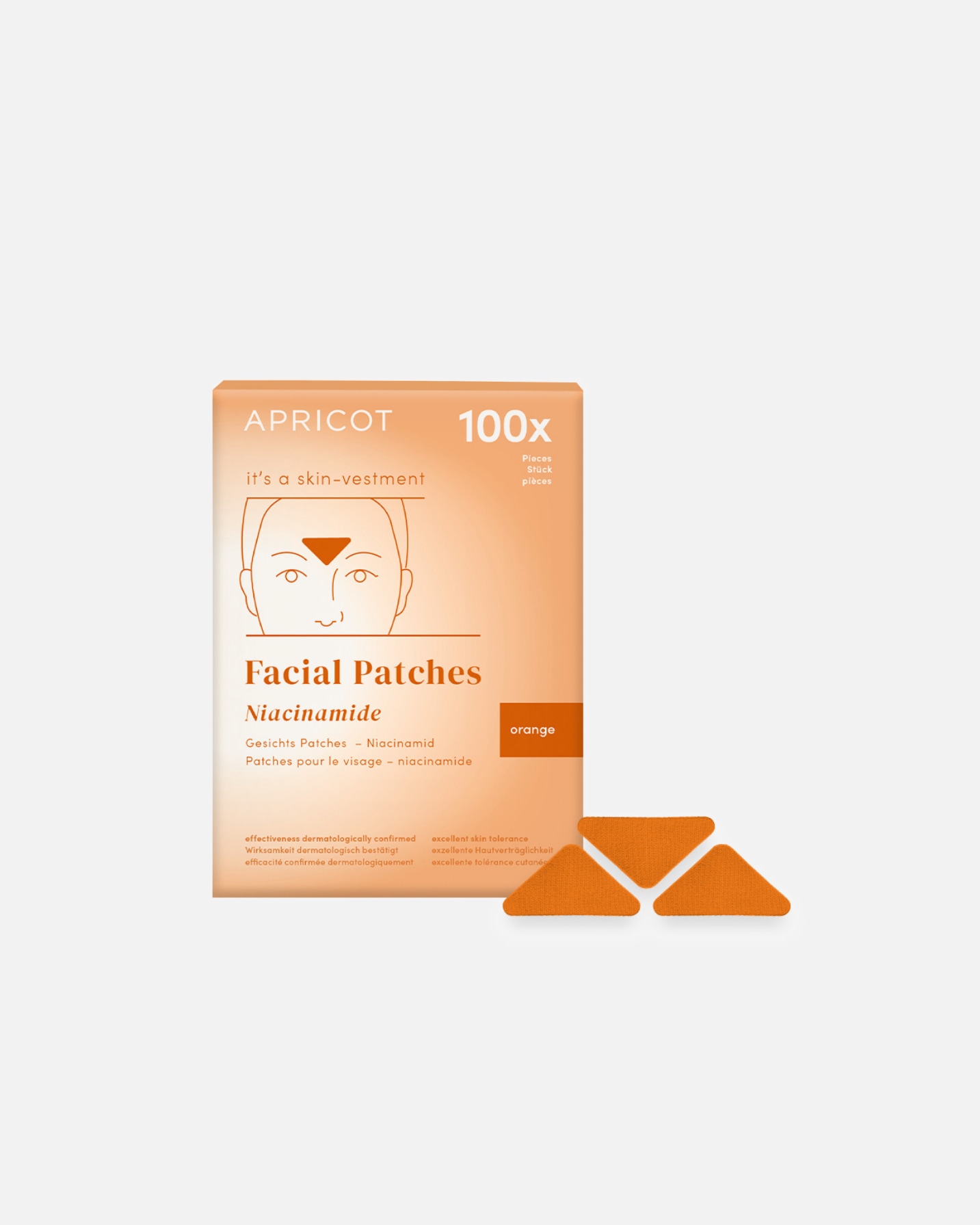 Maska proti vráskám po UnisexApricot#INNERBEAUTYBavlněné náplasti na obličej s niacinamidem100 g