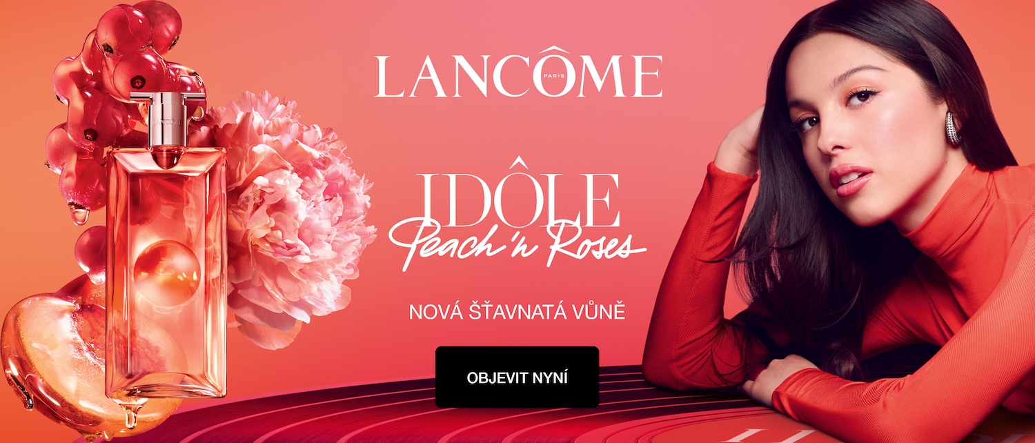 Objevte novou šťavnatou vůni Lancôme Idôle Peach 'n Roses v broskvově růžovém flakonu s ovocnými a květinovými tóny, tváří kampaně je zpěvačka Olivia Rodrigo. Objevte nyní!