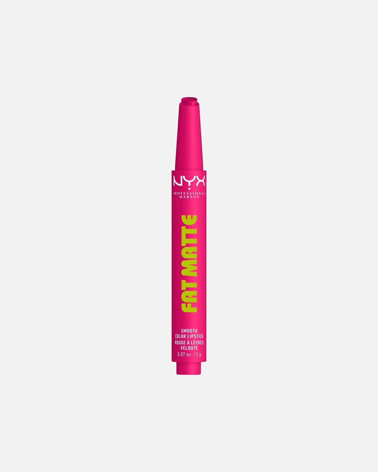 Rtěnka po UnisexNYX Professional Makeup#INNERBEAUTYFat Matte Smooth Color Lipstick matný balzám na rty13 FLUFFY FUCHSIA