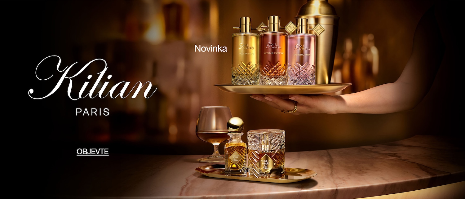 Objevte novou exkluzivní řadu luxusních parfémů Kilian Paris s elegantními flakony na zlatém podnosu a dopřejte si nezapomenutelný zážitek plný vůní.