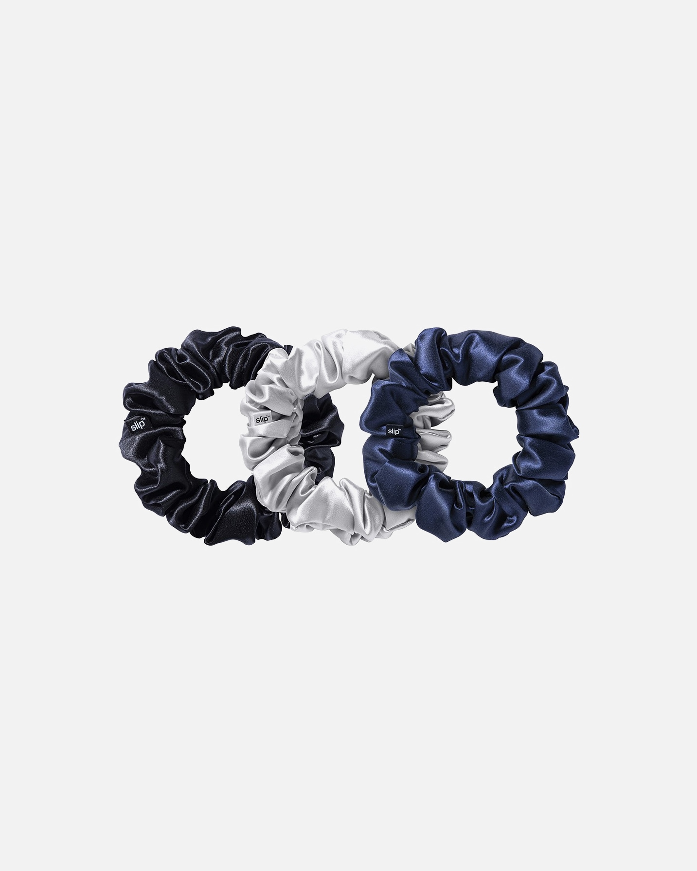 Gumička do vlasů po UnisexSlip#INNERBEAUTYPack of 3 Pure Silk Large Hair Scrunchies Midnight1 ks