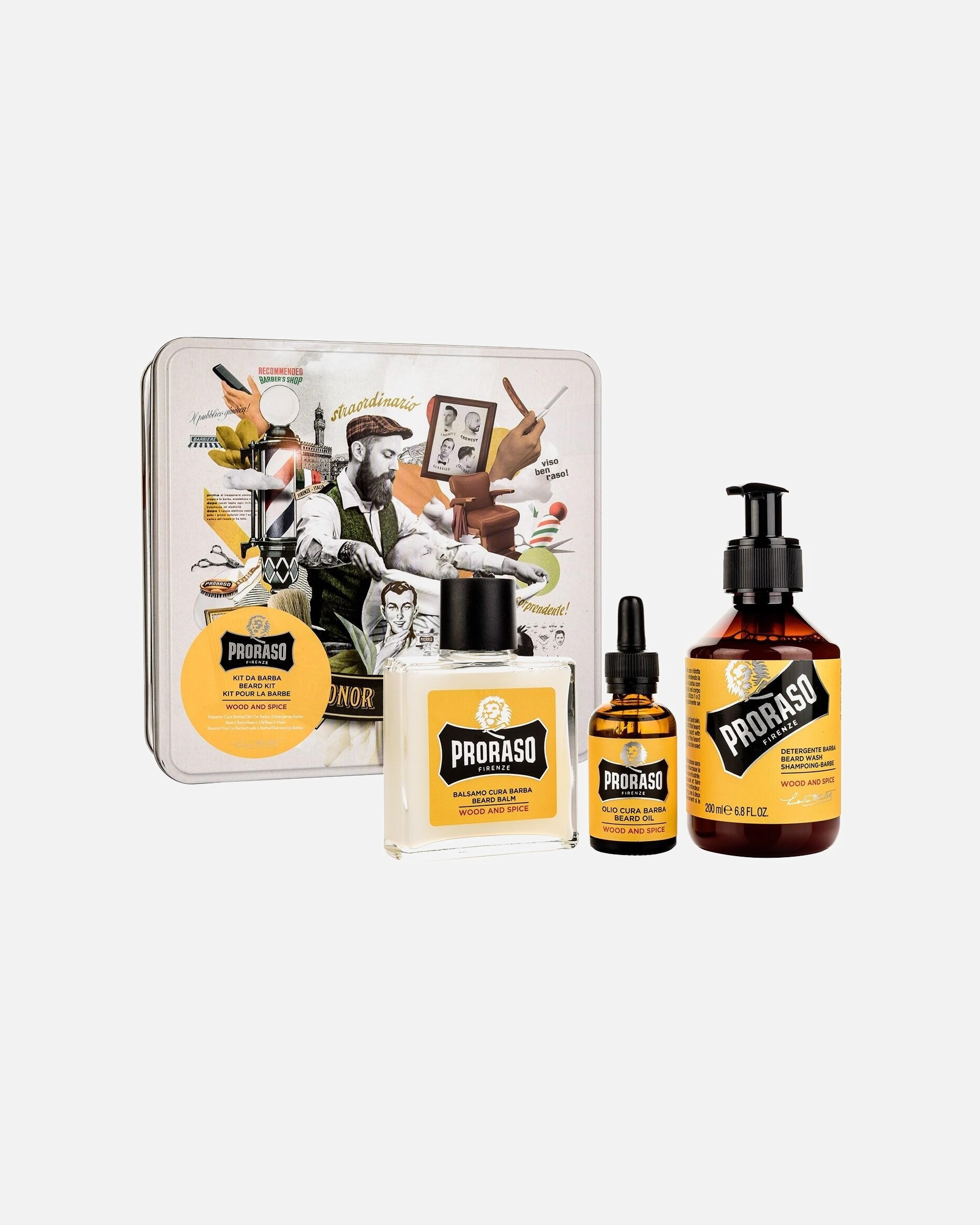 Skincare sada po UnisexPRORASO#INNERBEAUTYBeard Wash 200 ml + Beard Balm 100 ml + Beard Oil 30 ml
