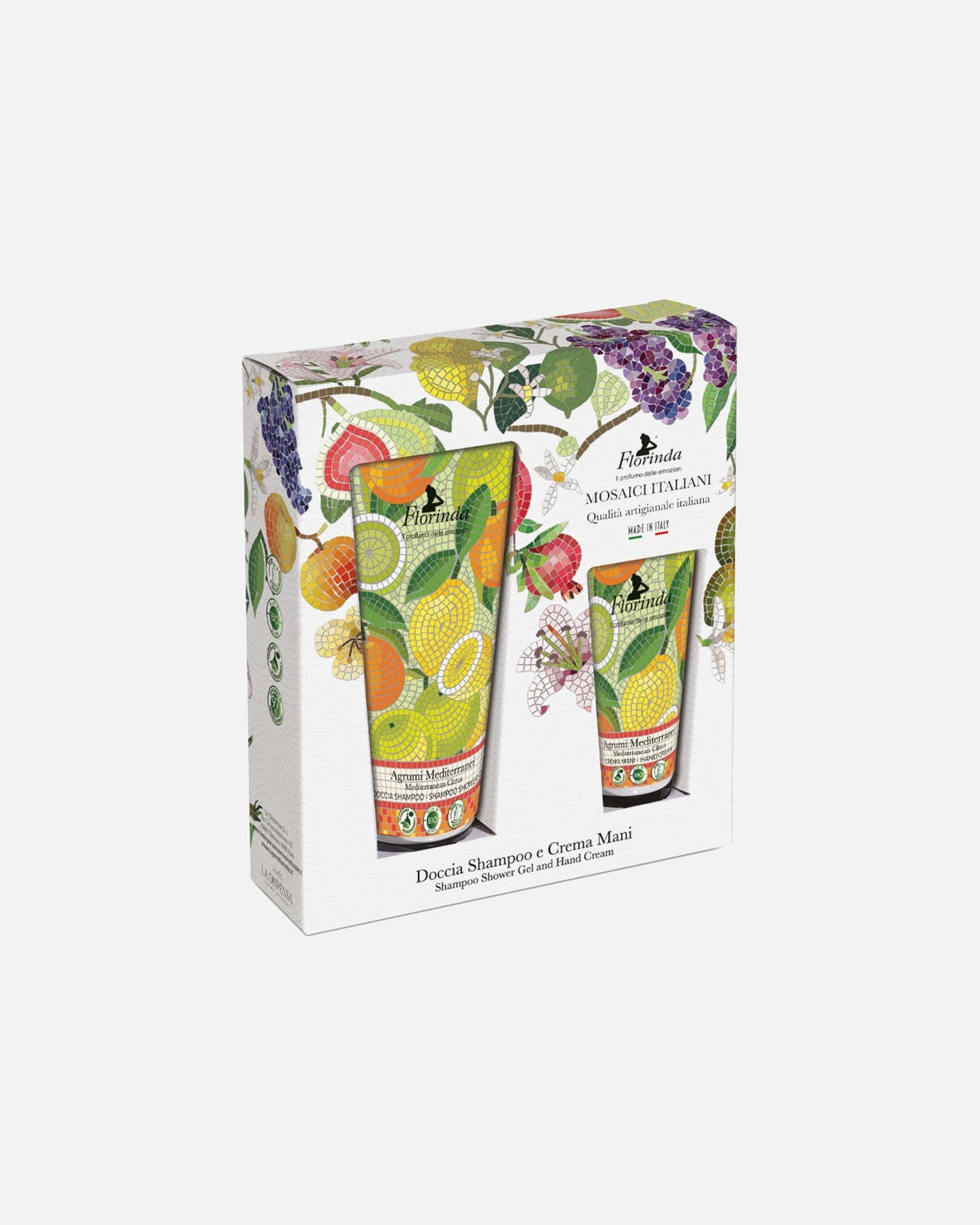 Sada tělové kosmetiky po Pro ženyFlorindaDefault Brand LineGift Box Mosaic - Mediterranian citrus Shower gel 200 ml + Hand cream 75 ml