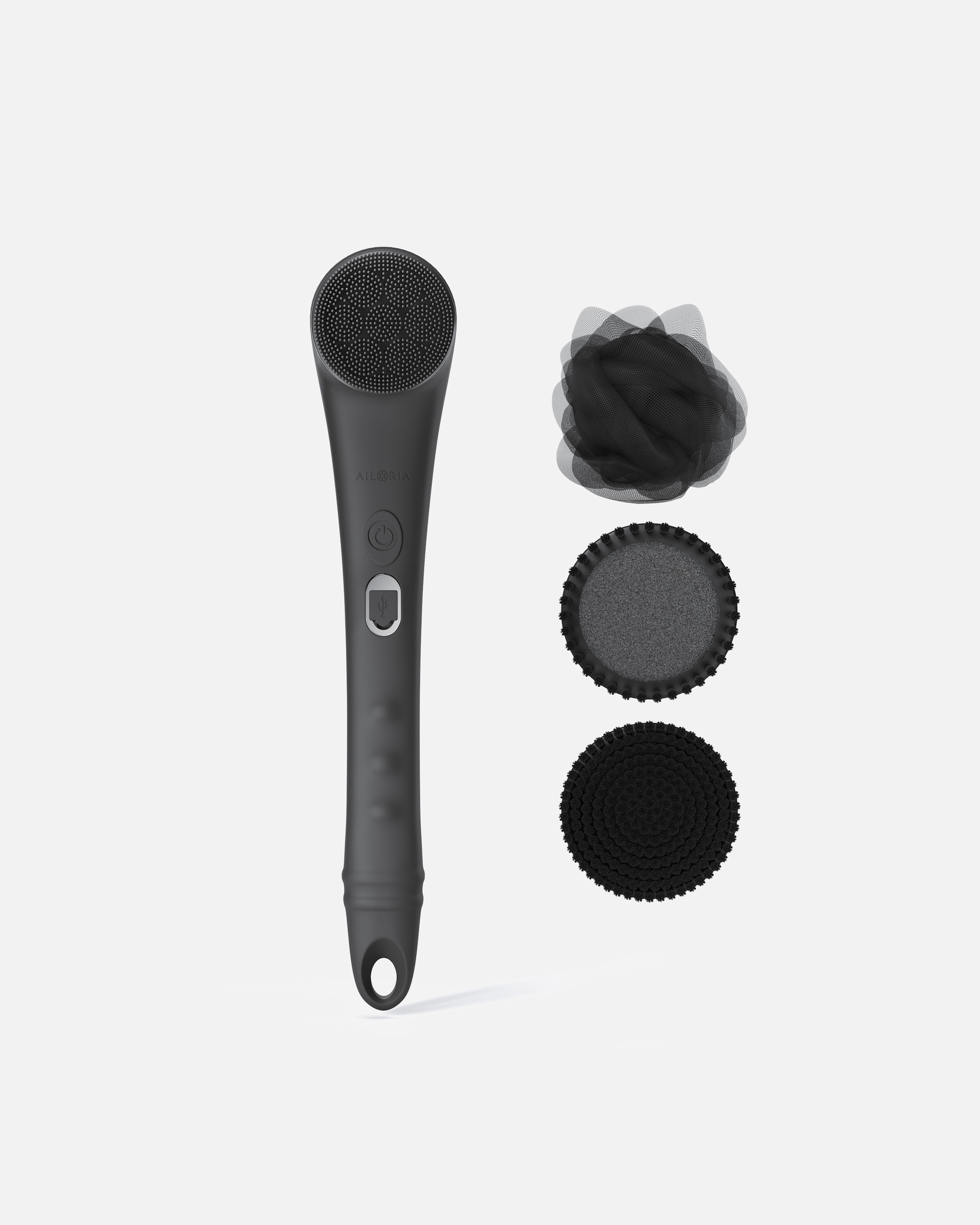 Doplňky k péči po UnisexAiloriaGENTLE LUXE TĚLOVÝ A WELLNESS KARTÁČ Kartáč na tělo a wellness 4 v 1černá