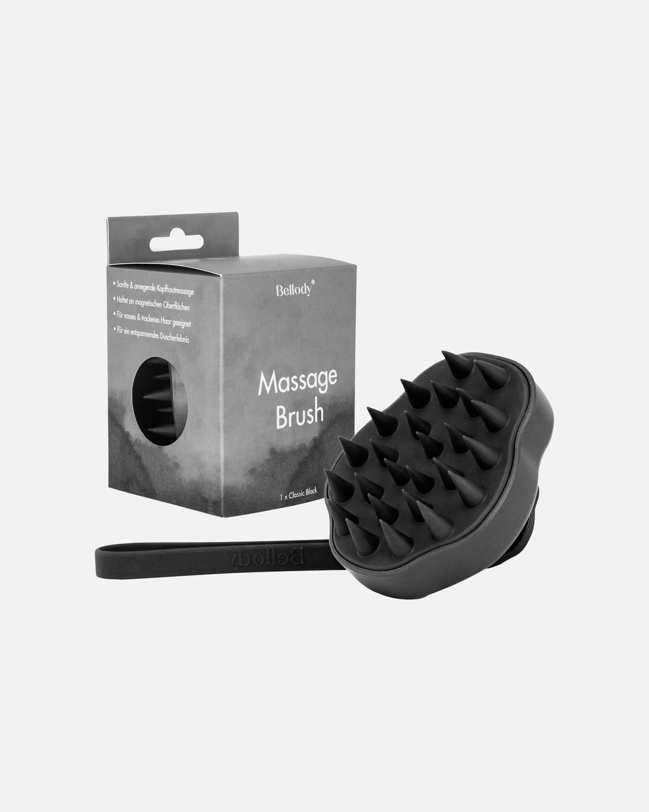 Plochý kartáč po UnisexBellody#INNERBEAUTYMasážní kartáč na pokožku hlavyClassic Black