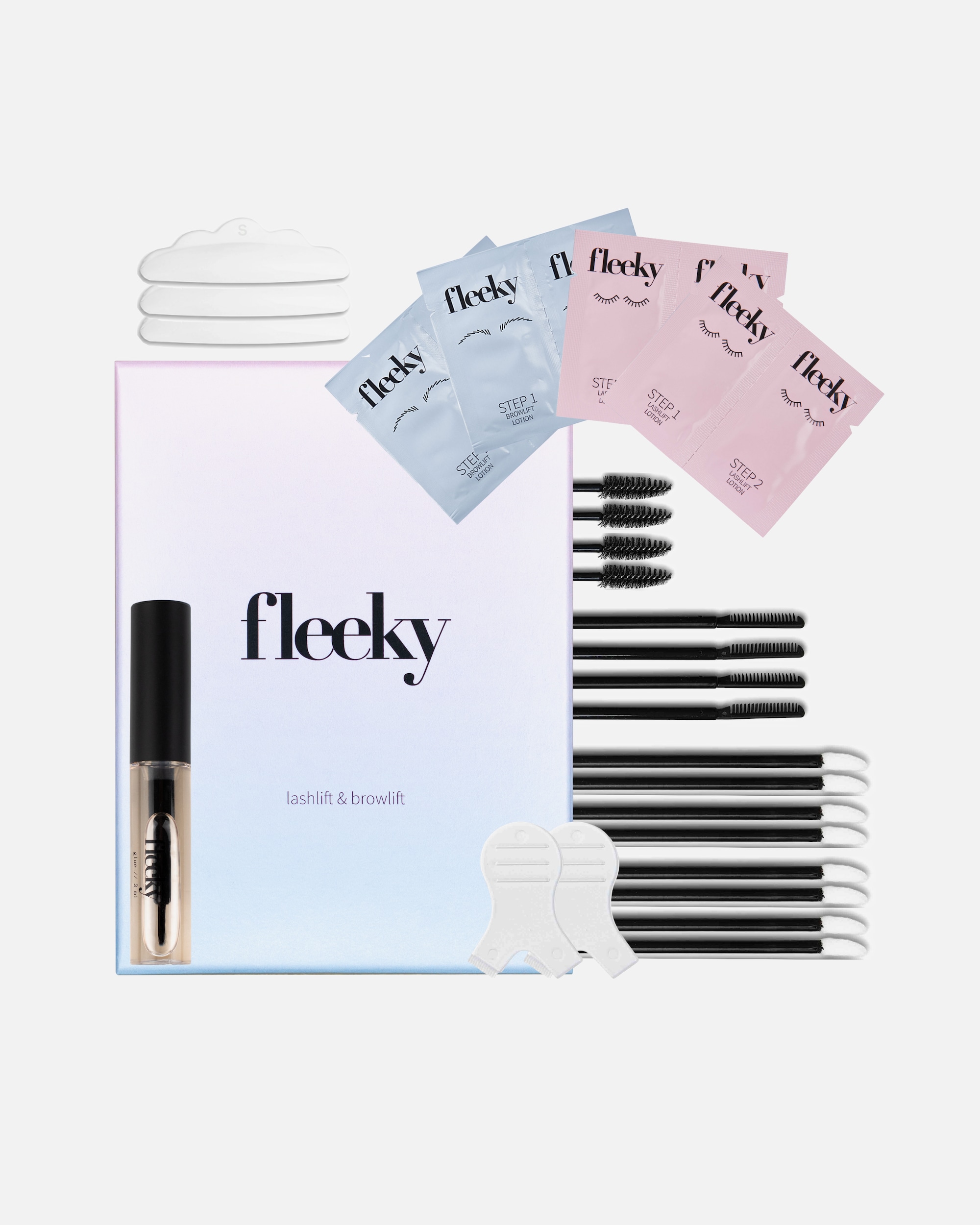 Kleštičky na řasy po UnisexFleeky#INNERBEAUTYLashlift & Browlift Kit – Sada na laminaci obočí a zvedání řas1 kus