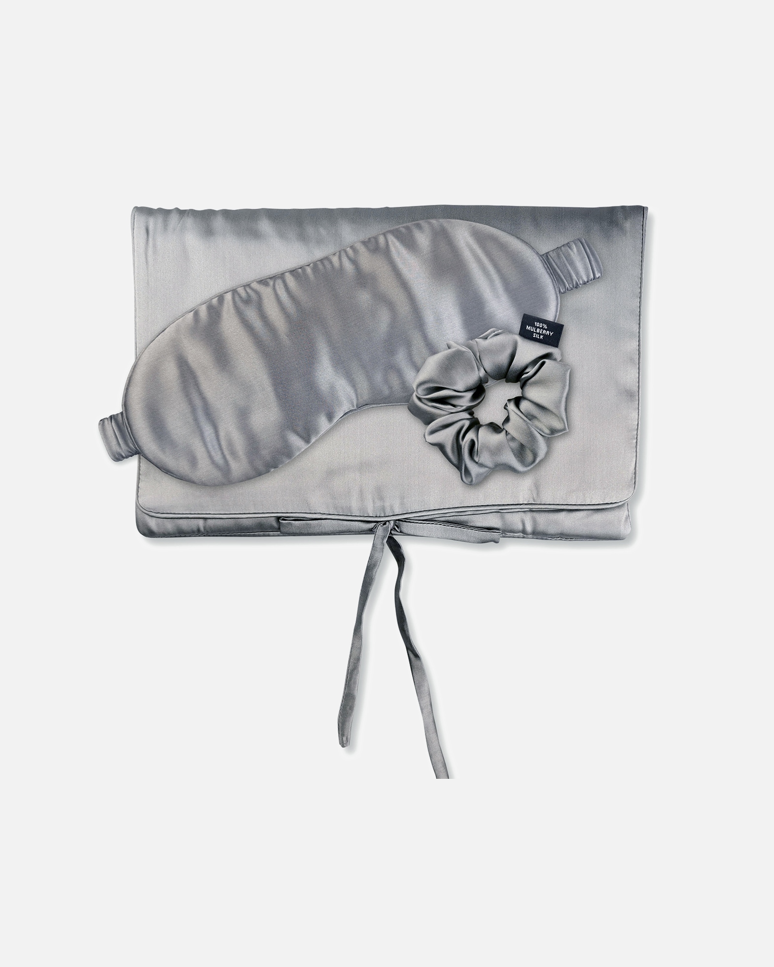 Čelenka po Pro ženyAiloriaTRAVEL SET BEAUTY M Hedvábný pytel, maska na spaní a škraboška Mšedá