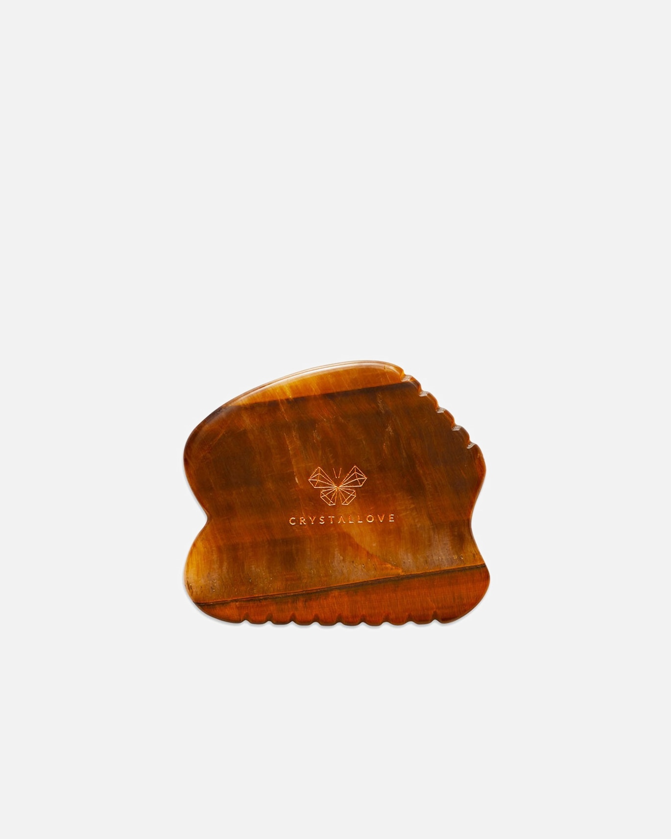 Masážní přístroj na obličej po UnisexCrystallove#INNERBEAUTYGua sha tygří oko na kontury obličejeTiger Eye Contour Gua Sha