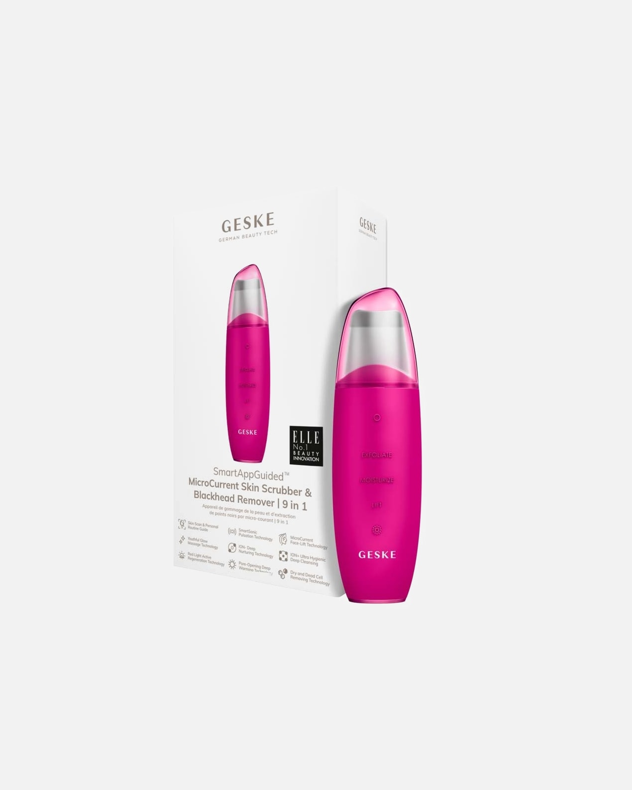 Elektrický masážní přístroj na obličej po UnisexGeske#INNERBEAUTYScrubber & Blackhead Remover 9 In 1Magenta