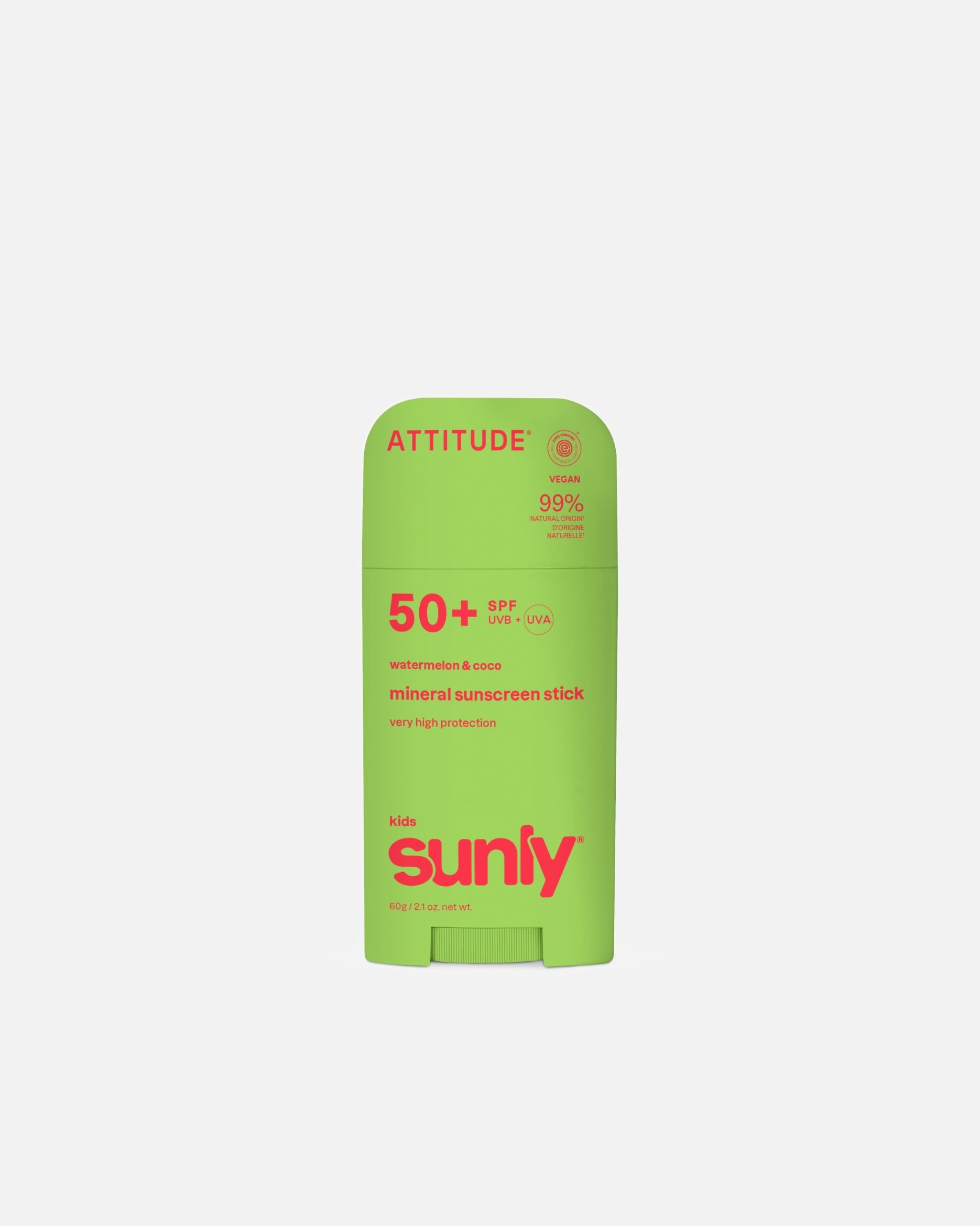 Opalovací krém po UnisexAttitudeSunlyDětský minerální opalovací krém SPF 50 s vůní melounu a kokosu75 g