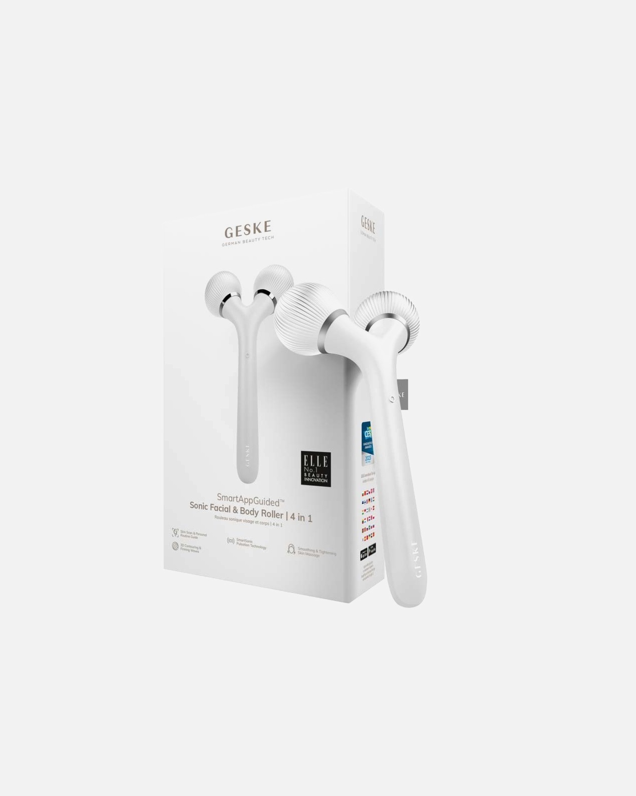 Elektrický masážní přístroj na obličej po UnisexGeske#INNERBEAUTYFacial & Body Roller 4 In 1White