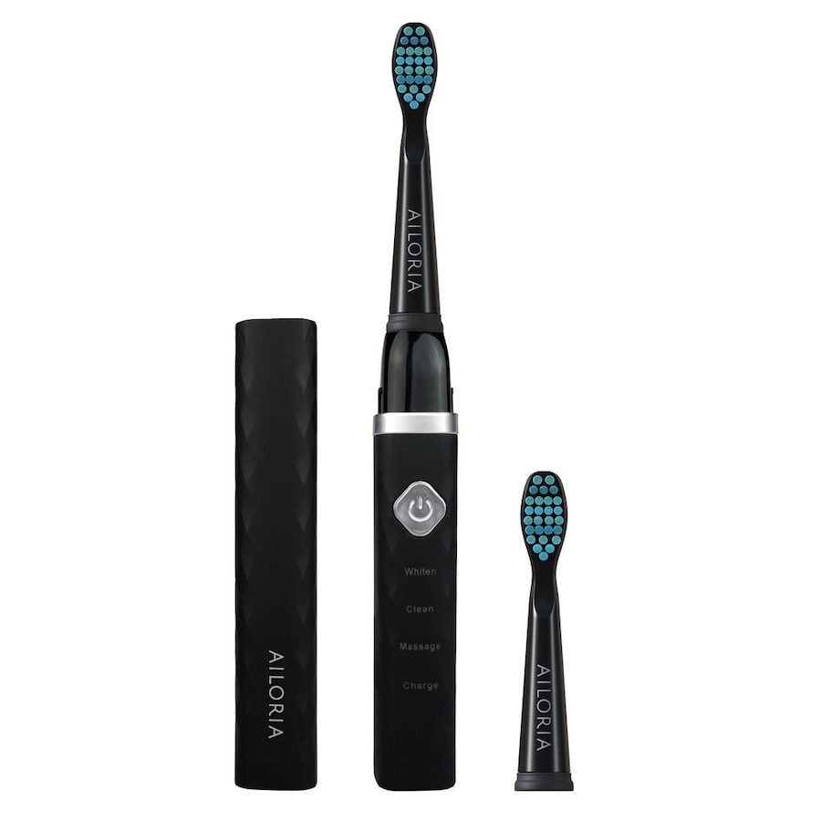 Ailoria - Flash Travel USB zubní kartáček, černý, včetně 2 náhradních hlavic Elektrické kartáčky Černá unisex