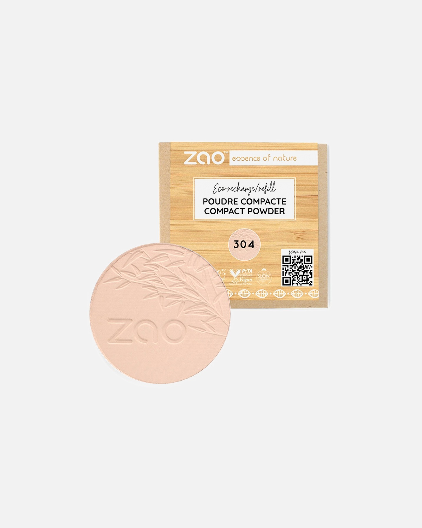 Pudr po UnisexZAO#INNERBEAUTYBamboo Compact Powder304 - CAPUCCINO
