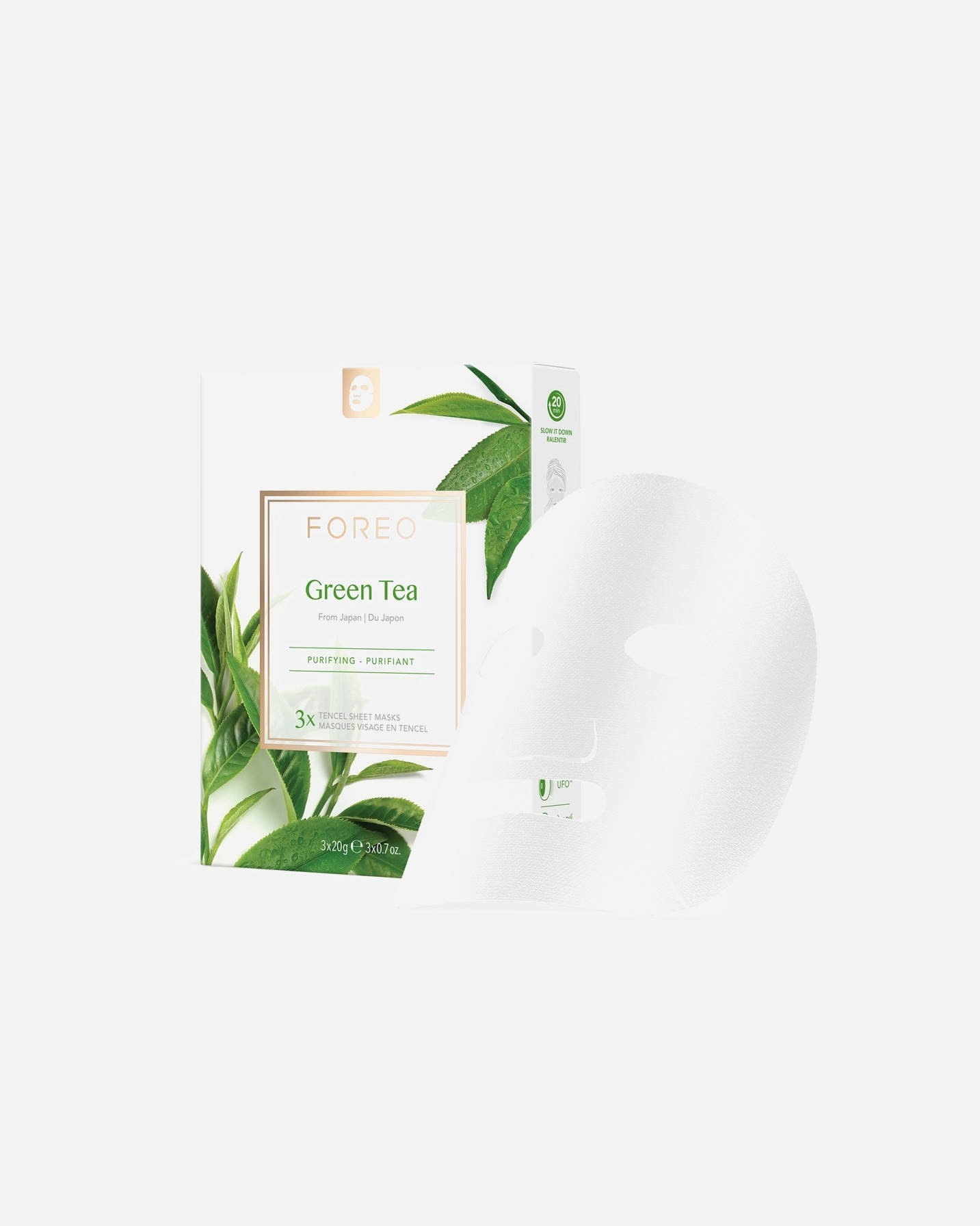 Plátýnková maska po UnisexFOREOSkincareFarm To Face Sheet Mask - Green Tea3 ks